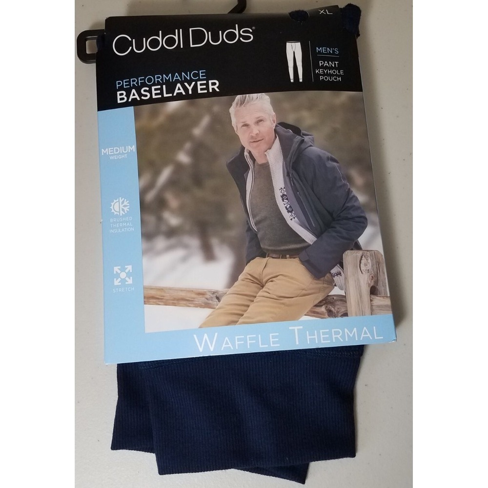 Cuddl Duds‎ Performance Baselayer Pants Waffle Thermal Men size XL Blue NEW